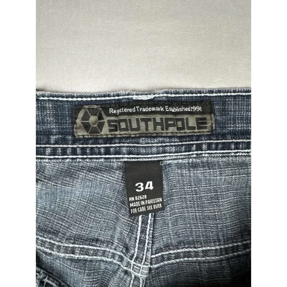 Vintage Y2K Southpole 3180 Baggy Jeans 34x32 Red Tab Wide Leg Denim Skater